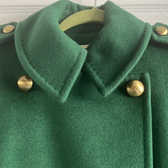 Brand New Wool Melton Emerald green Michael Kors military coat - Picture 2 of 7
